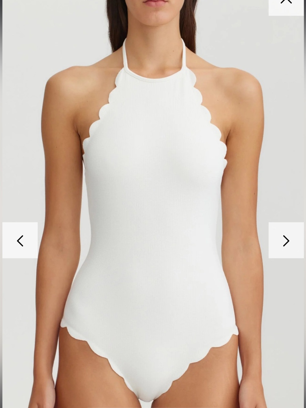 $369 Marysia Swim Mott Maillot Coconut Scalloped Halter Swim XS EUC SOLD OUT